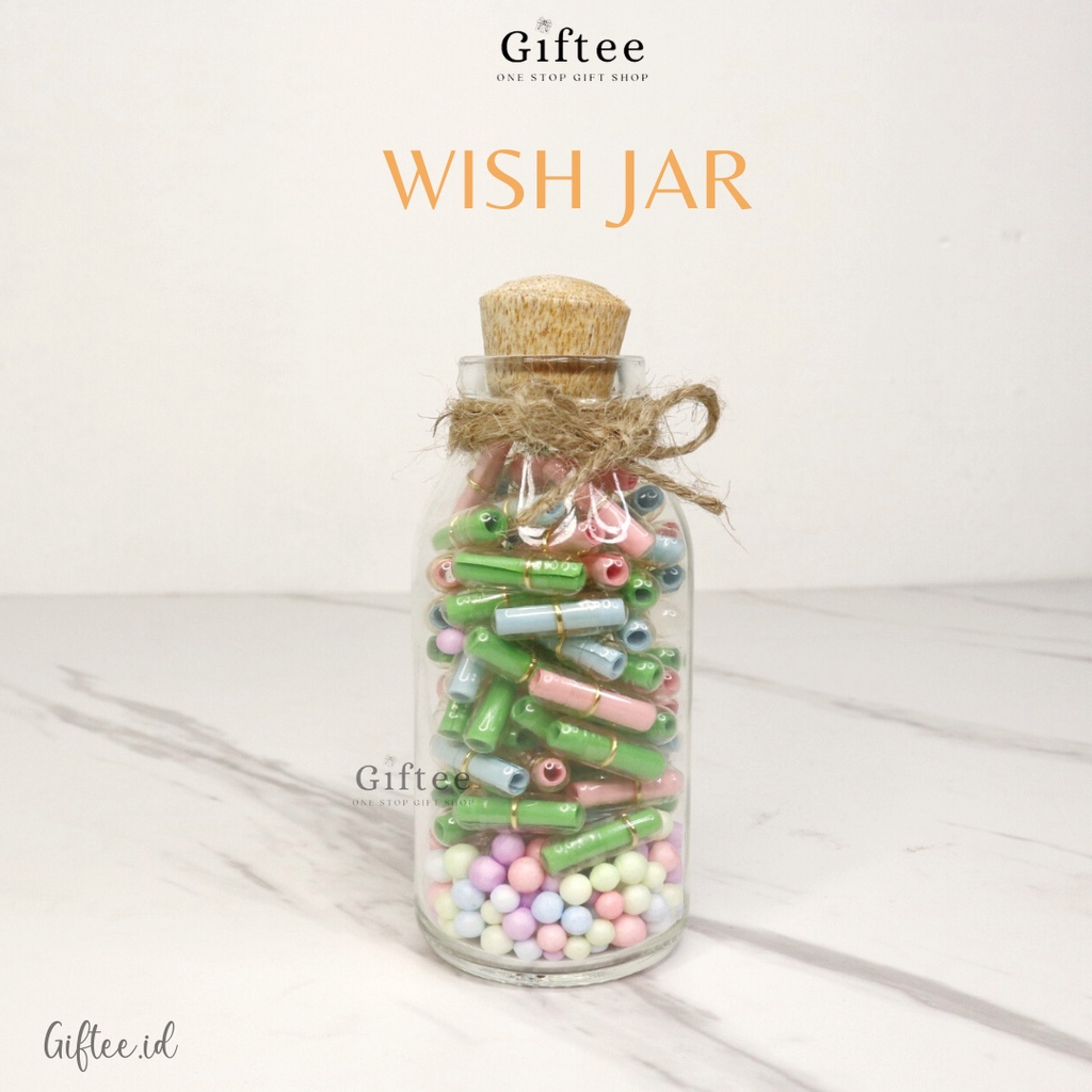 

WISH JAR CAPSUL IN BOTTLE BOTOL SURAT KAPSUL KERTAS MESSAGES PESAN MESSAGE HARAPAN KARTU UCAPAN GREETING CARD NOTES LOVE CINTA ISI 75 KAPSUL 100 ML GIFT KADO HADIAH HAMPERS ULANG TAHUN BIRTHDAY ANNIVERSARY WISUDA VALENTINE HARI KASIH SAYANG