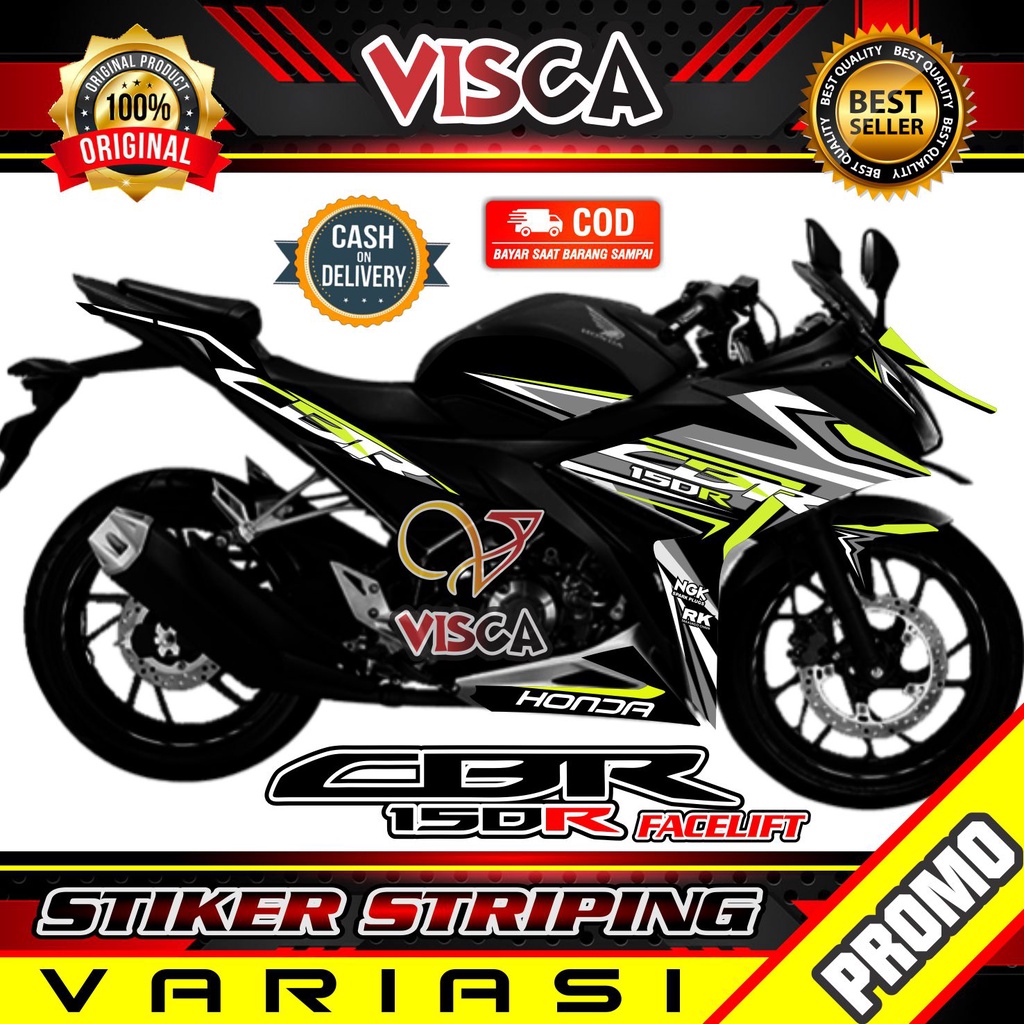 Stiker Striping CBR 150R Facelift Variasi Black Flash