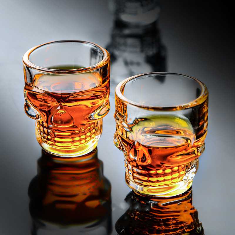 Gelas Shoot Tengkorak Whiskey Rock Glass Shot Skull Head Crystal M50