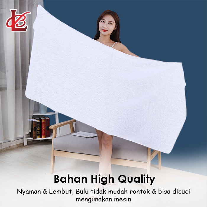 Handuk Mandi Polos Putih Katun Premium Super Lembut Tebal Ukuran 70x140cm High Quality Perlengkapan Mandi Rumah Tangga Import - H101HE - 88Blanketstore