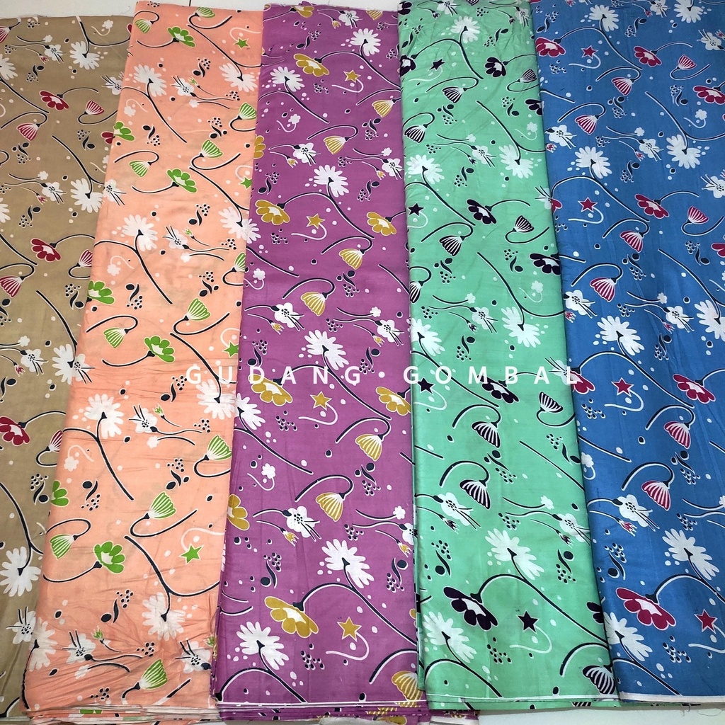 Kain Rayon Motif Bunga Cantik Lembut (harga per 0,5m)