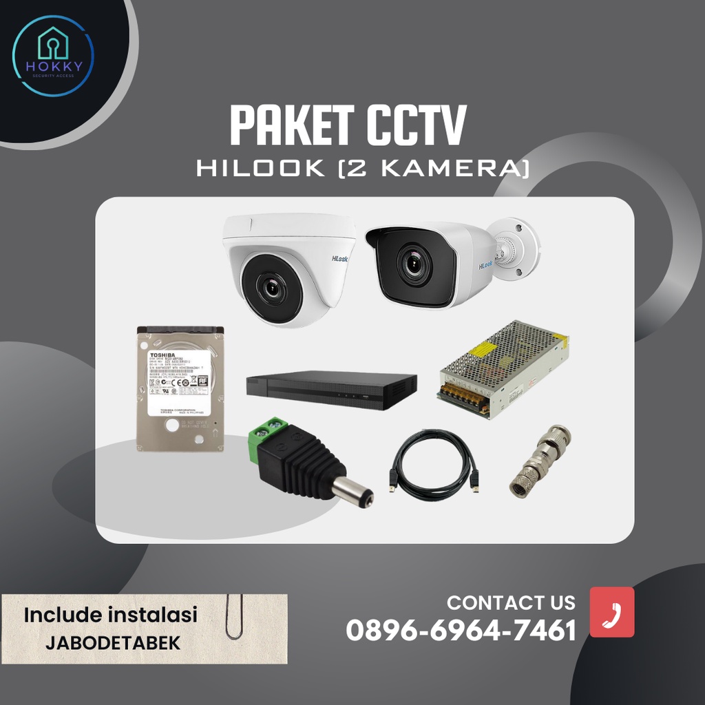 PAKET CCTV HILOOK 2 KAMERA/PAKET CCTV ANALOG HILOOK