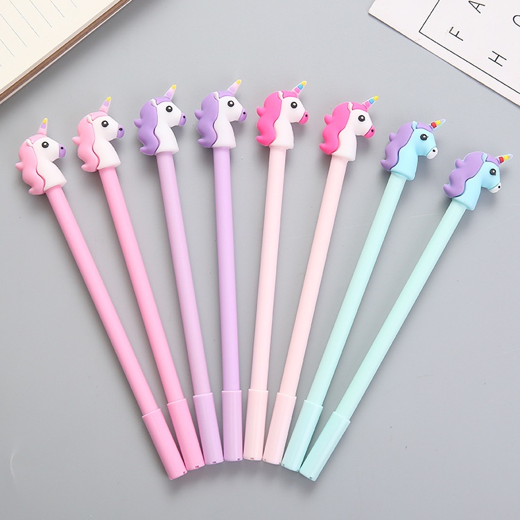 SS Pena Karakter Cantik Kepala Unicorn Pulpen Karakter Unik Lucu Pena Karakter Pulpen Gel Alat Tulis Sekolah Motif Unicorn Murah Import