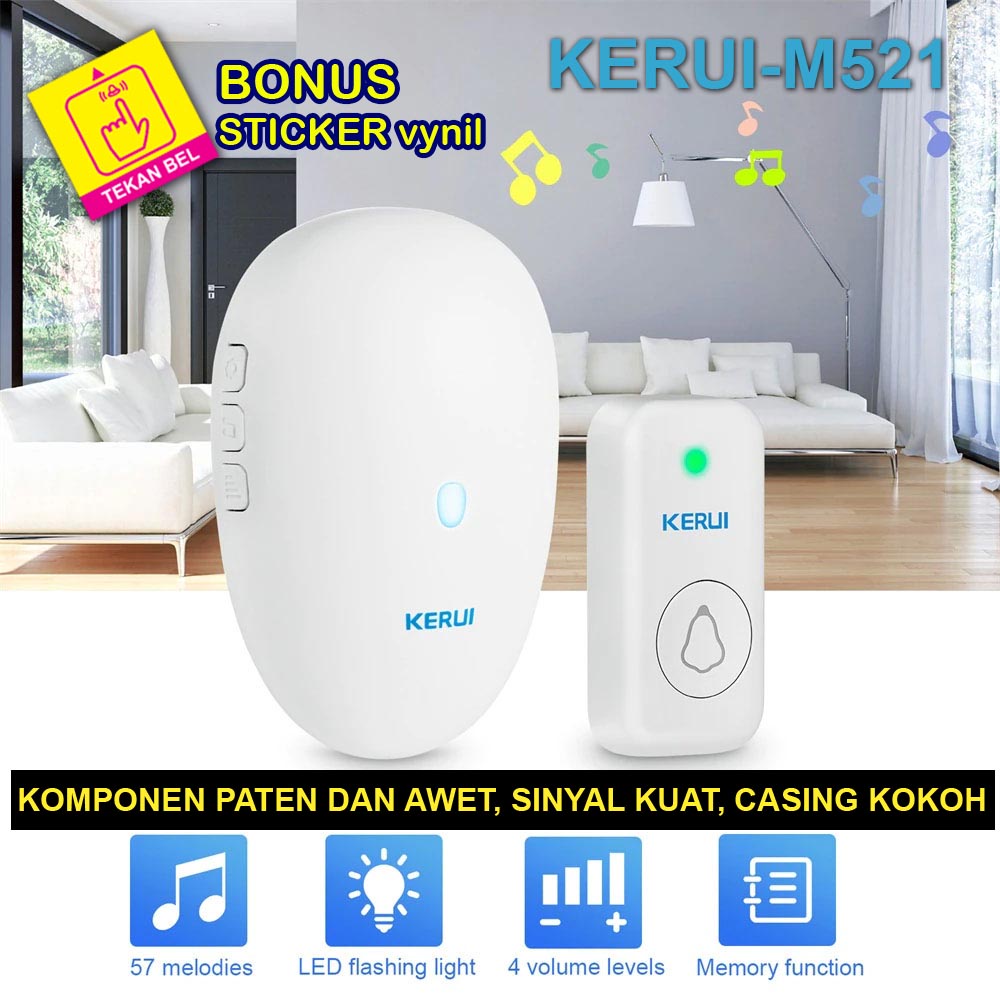 Bel rumah wireless KERUI M521 bel pintu ruko