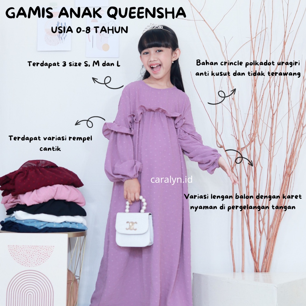 GAMIS ANAK QUEENSHA GAMIS CRINCLE DAILY ANAK PEREMPUAN