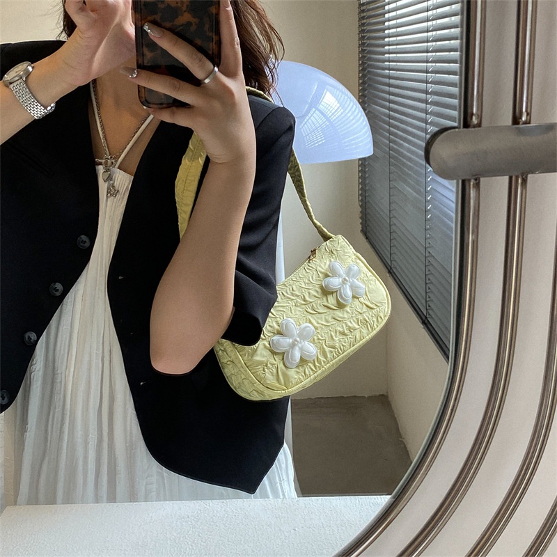 ALESSIA Shoulder Bag Tas Bahu Mini Kecil Flower Shoulder Square Bag  Kosmetik Wanita Korean Vintage Lucu Aesthetic konser Style Chikoisme