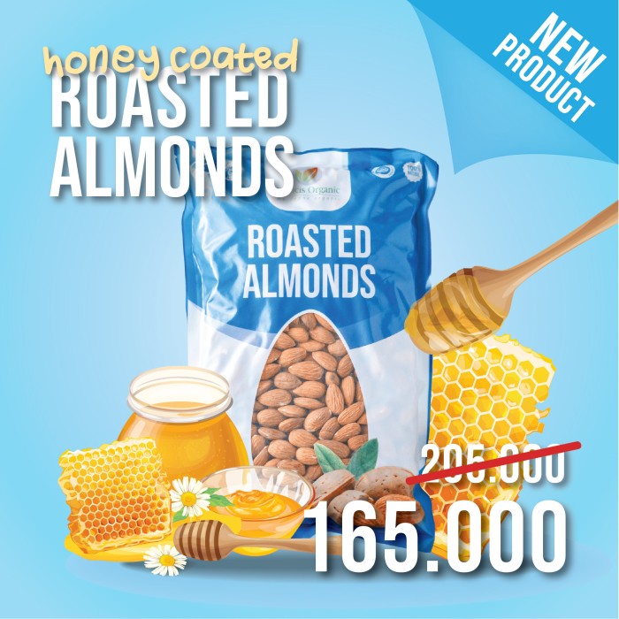 

✨NEW✨ -Kacang Almond Panggang Kupas 1kg / Roasted Almond 1kg - Tawar- 1.1.23
