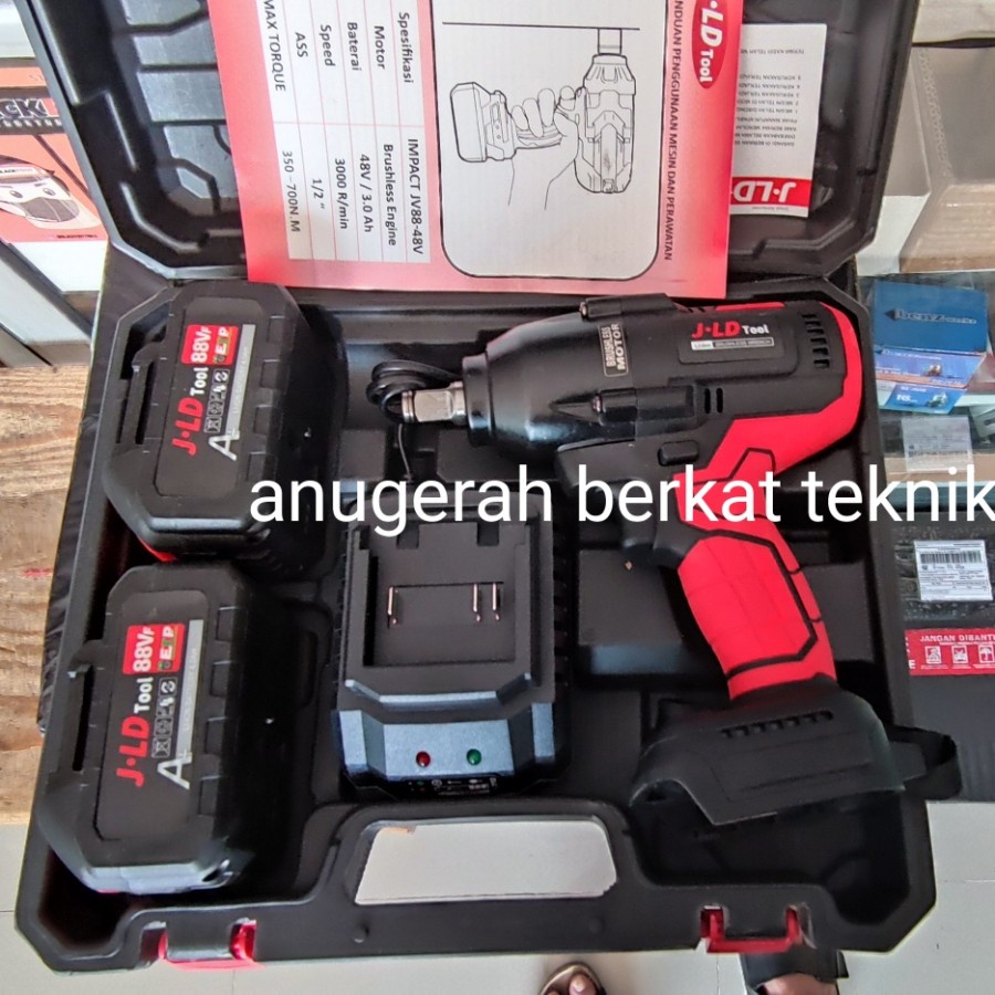 JLD 88F CORDLESS IMPACT WRENCH TORSI BESAR 550 NM MESIN BOR BUKA SOCK