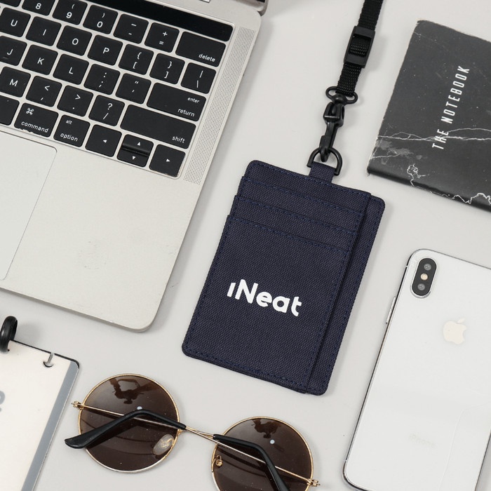 

Terlaris Ineat Card Holder Lanyard Id Card Nametag Wallet Navy