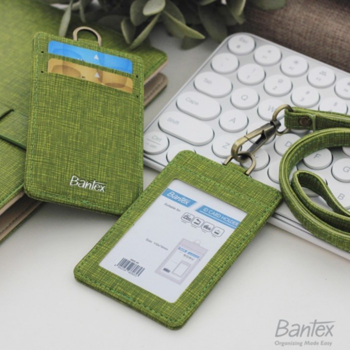 

Terlaris Id Card Leather Holder Tali Potrait/ Name Tag Kulit Bantex 8869