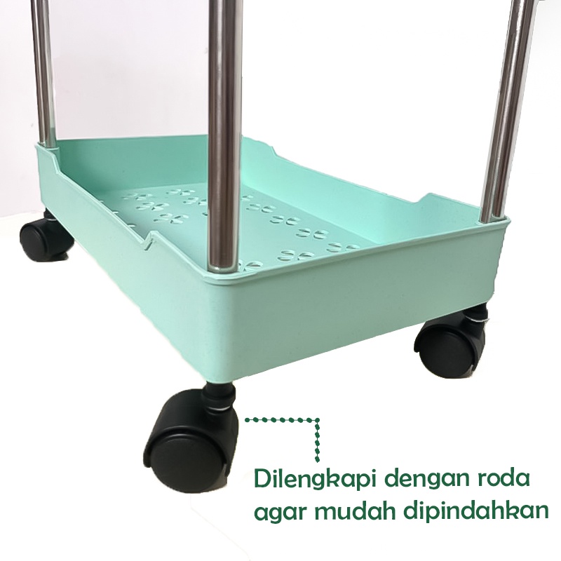 Rak Roda 4 Susun Serbaguna Rak Dapur Kamar Mandi Tempat Penyimpanan