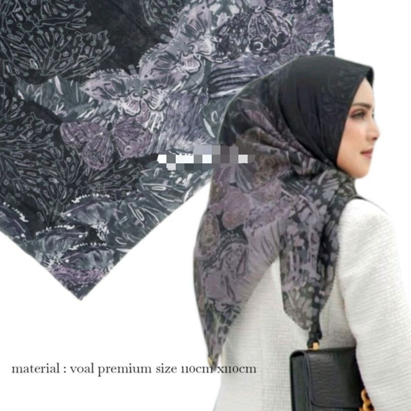{TERBARU} Hijab Voal Motif FARSHA /Hijab segiempat motif terbaru/Hijab segiempat jumbo/Hijab segiemp