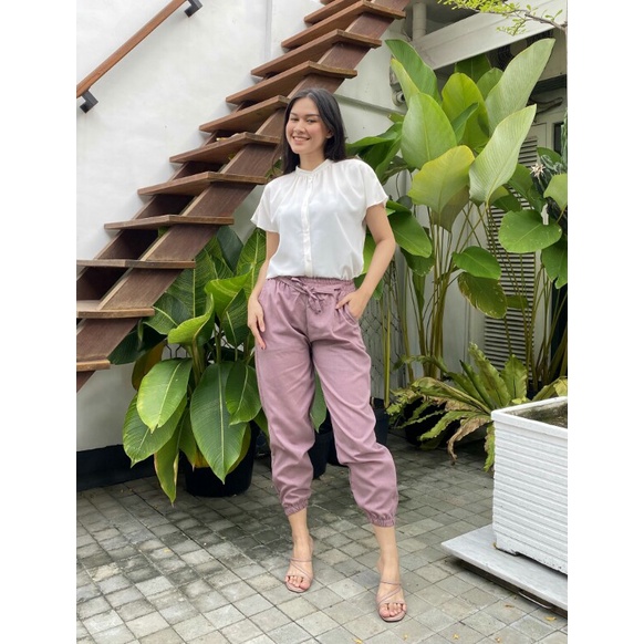 Celana Joger wanita Katun Denim Supernova,Joger Basic Pants, Celana Panjang Wanita