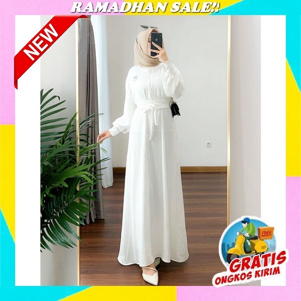 Gamis Wanita Muslimah Lebaran Terbaru Furla Dress Bahan Ceruty Babydoll Gamis Busui Gamis Wanita Kek
