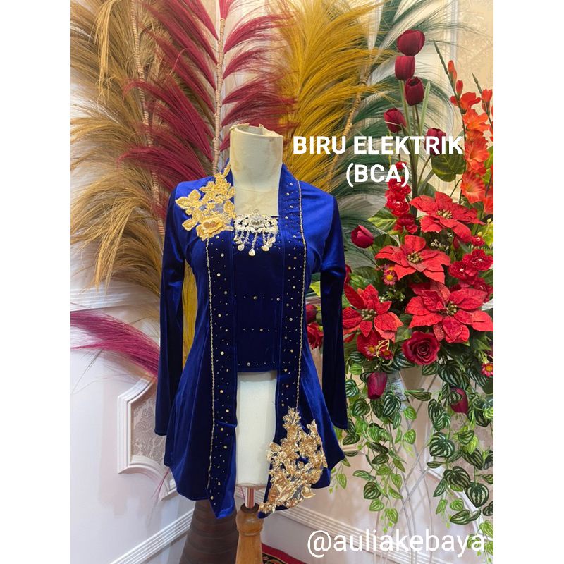 Kebaya bludru tempel 3D Lingkar dada L 95,xl 100,xxl 110,xxxl 115,xxxxl 120