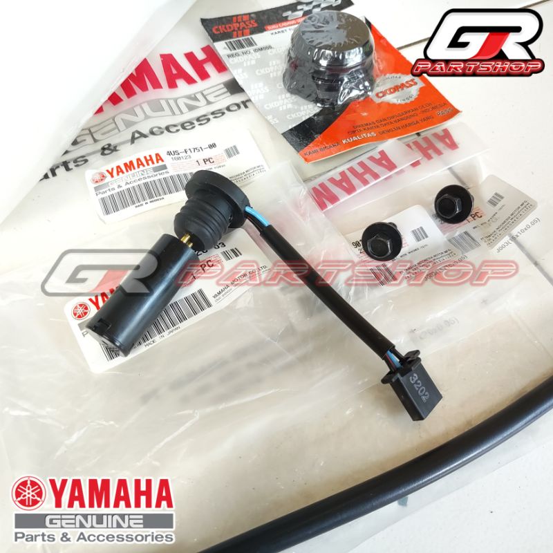 paket tabung oli samping f1zr bonus tutup oli samping ori ygp original yamaha selang pelampung switch indikator level gauge baut