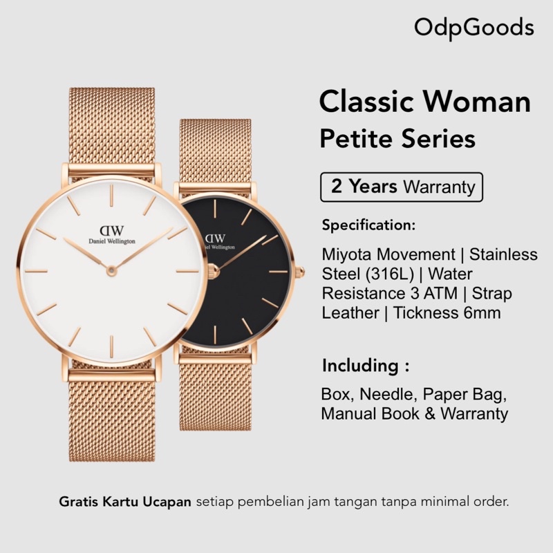 (Original 100% - Garansi 2 Thn) Jam Tangan Daniel Wellington Original Wanita Petite Stainless Steel 