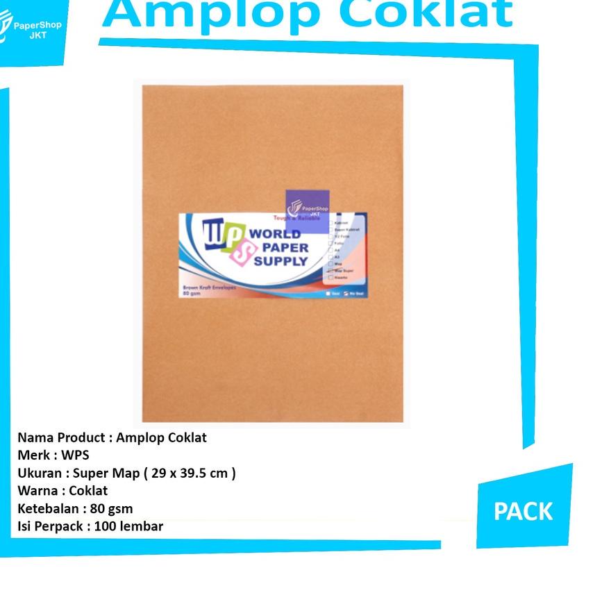 

Termurah⚡️⚡️-WPS - Amplop Coklat Ukuran Super Map Non Seal -Pack