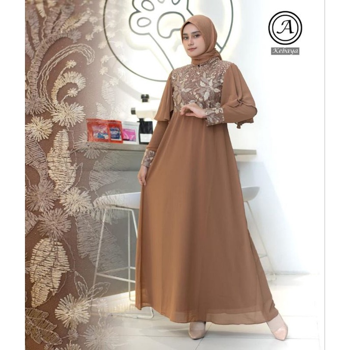 Gamis Kaila Tile Two Tone Kombinasi Seruty Baby Doll| Gamis Kondangan| Gamis Tile Two Tone| Gamis Pesta| Gamis Lebaran| Gamis Lamaran| Gamis wisuda| Gamis| Gamis Cantik| Gamis Kebaya