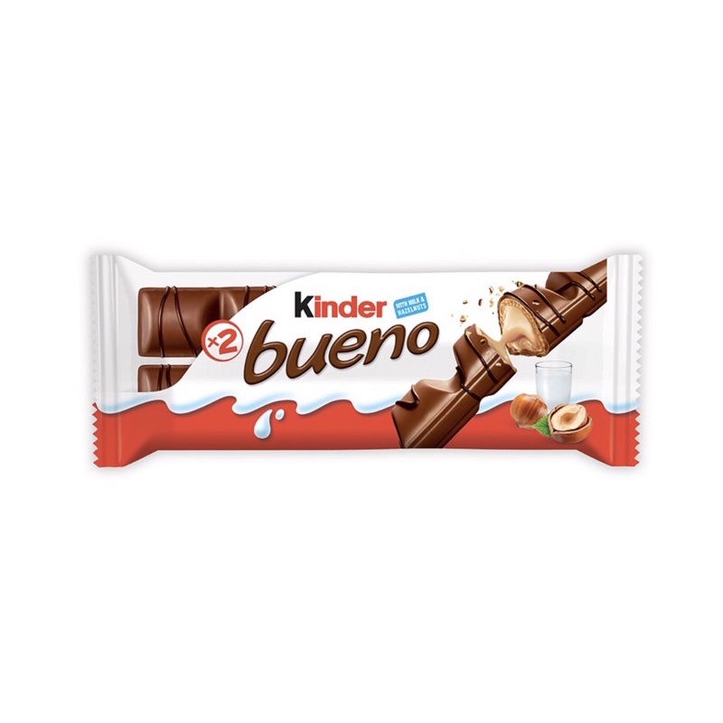 

Kinder Bueno Wafer Lapis Coklat Isi Krim Susu Lembut dan Hazelnut