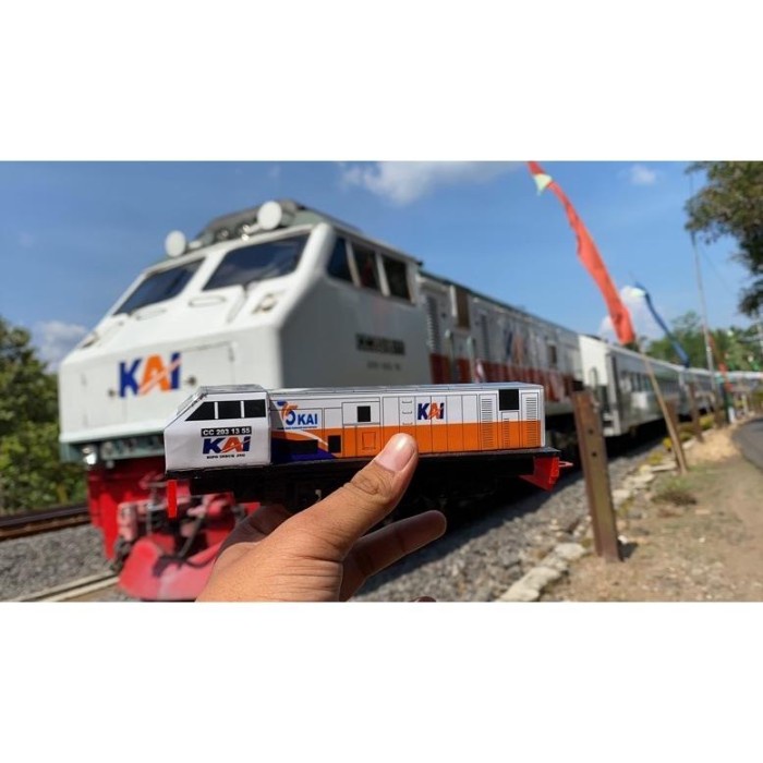 FLASH SALE 35MINIATUR KERETA API LOKOMOTIF CC203 MESIN BISA JALAN ,PALING TERBARU