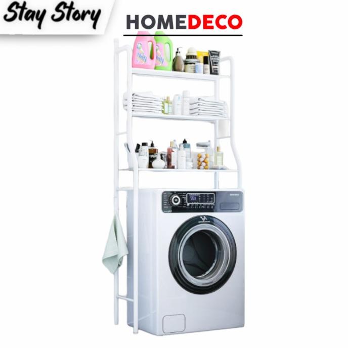 Rak Mesin Cuci Dan Toilet Organizer Kamar Mandi Laundry 3 Susun