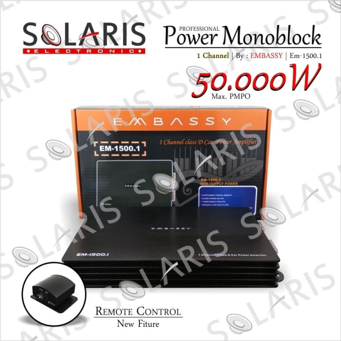 Terlaris Power Monoblock Class D Embassy Em-1500.1 Channel