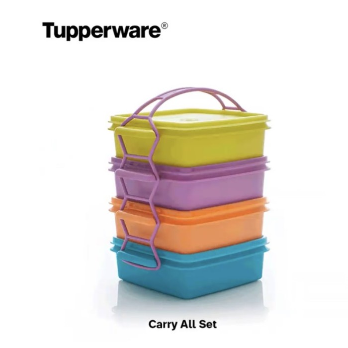 Terlaris Rantang Susun 4 Warna Tupperware Carry All Set