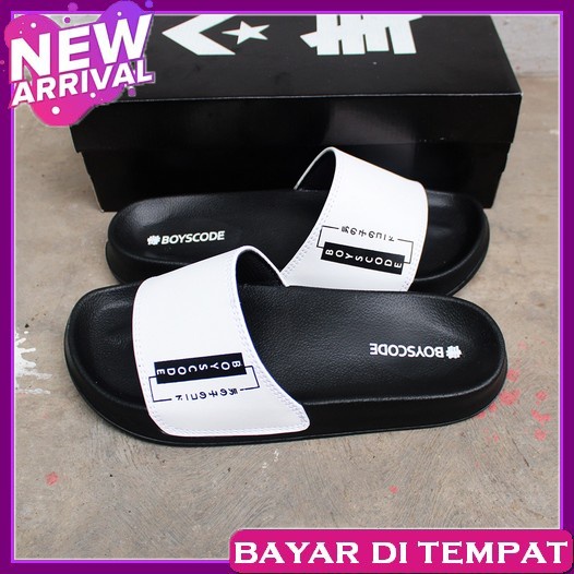 Sandal Pria Casual Cowok Lebaran 2023 Sendal Dewasa Distro Keren Sendal Slide Pria Distro Boyscode K