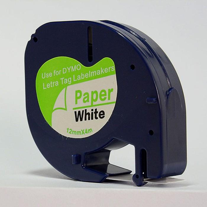 

DYMO LETRATAG LABEL TAPE PAPER WHITE 12MM