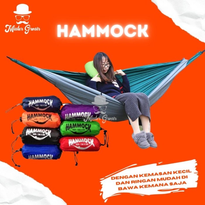 Hammock Single Sport Tempat Tidur Best Seller Terlaris Polos R0M4 Kombinasi Mendaki Terbaru Gradasi 