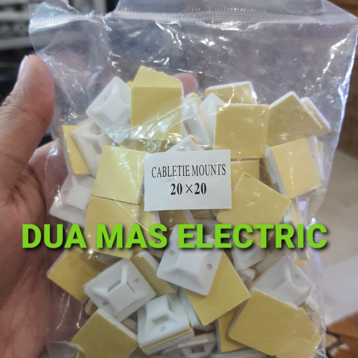 

Terlaris Cord Kabel Tie Mount 20X20 Mm/Pengikat Kabel/Pengait Kabel