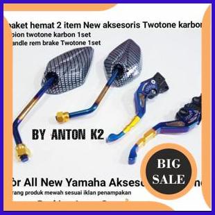 HANDLE REM PAKET KACA SPION CARBON VARIASI MOTOR X RIDE OLD/X RIDE NEW onderdil 29M4R23