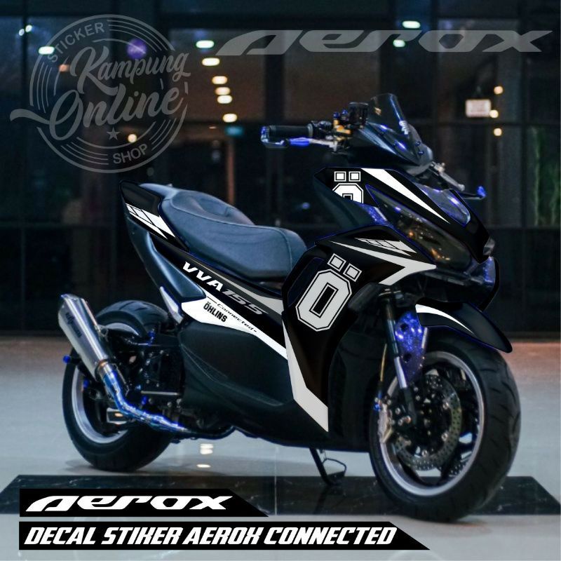 striping aerox new connected Sticker aerox 155 connected decal aerox new full body