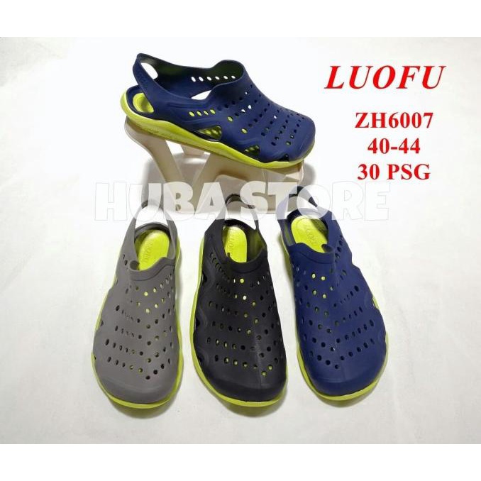Huba Sepatu Sandal Pria Slip On Jelly Sepatu Cowok Slop Karet Zh6007