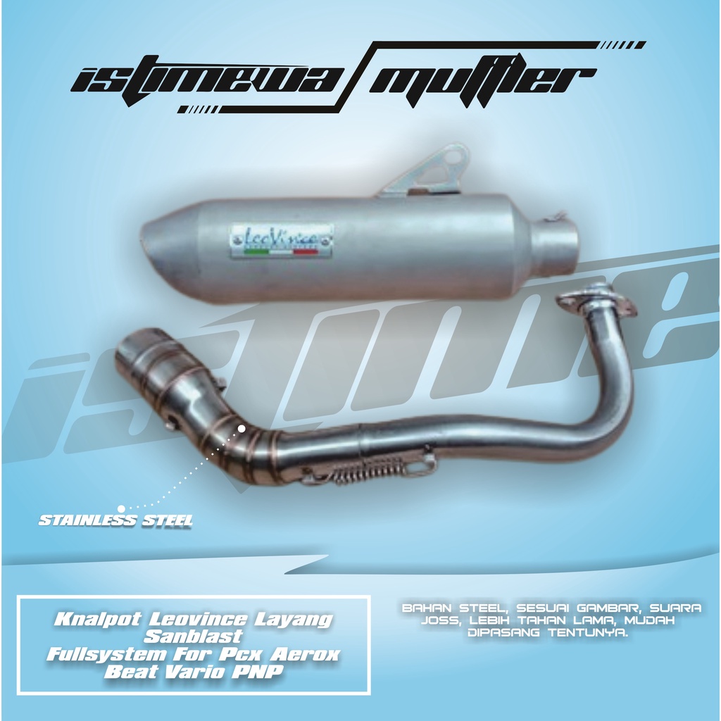 Knalpot Leovince Layang Sanblast Fullsystem For Pcx Aerox Beat Vario PNP
