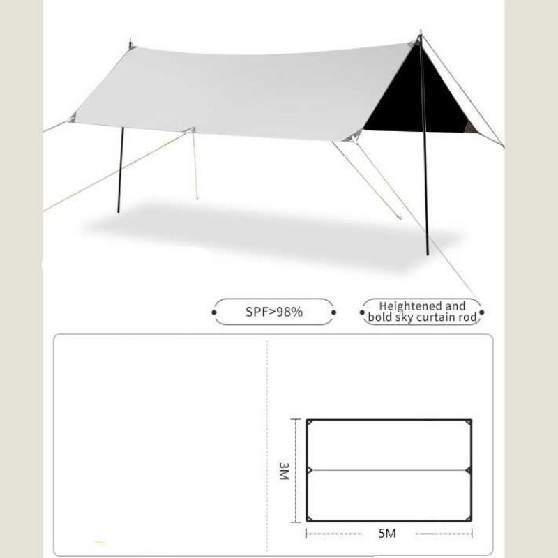 Buizel 5x3M Tenda Camping Kanopi Flysheet Shelter Rain Proof Simple Build - B3