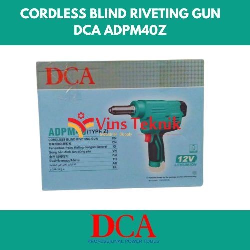 Mesin Rivet Baterai Dca Adpm40Z Cordless Blind Riveting Gun Unit Only