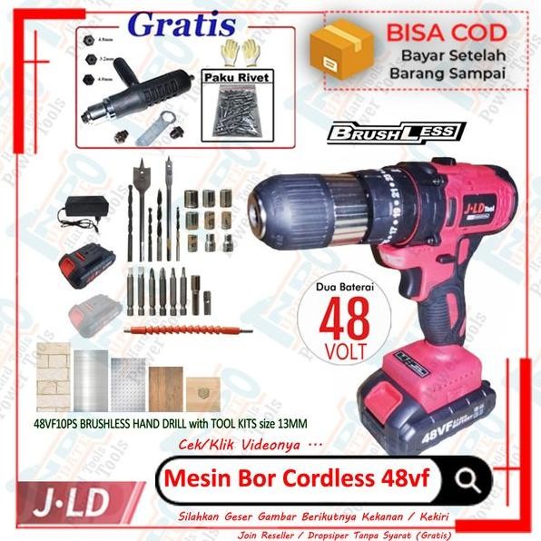Elektrik Gun Tang Rivet Adapter Mesin Bor Brushless 48V Baterai 13Mm