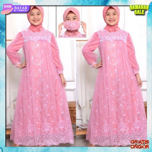 Famis Ansk Cwe Berkwalitas Gamis Asnak Model Korea Gms Amk Muslimah Baju Hari Raya Kids Ghamis Anak 