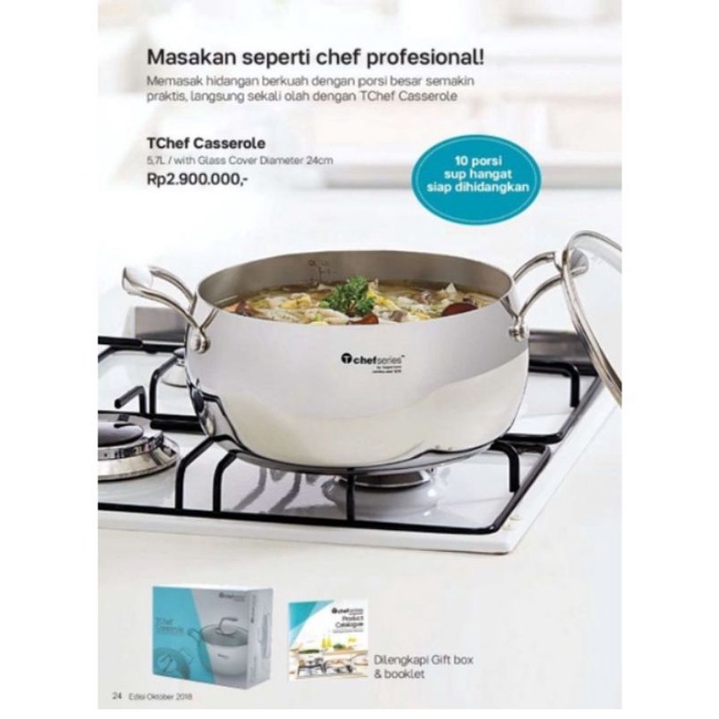 Tchef Casserole 5,7 L / panci tupperware 5,7 L Tanpa Tutup