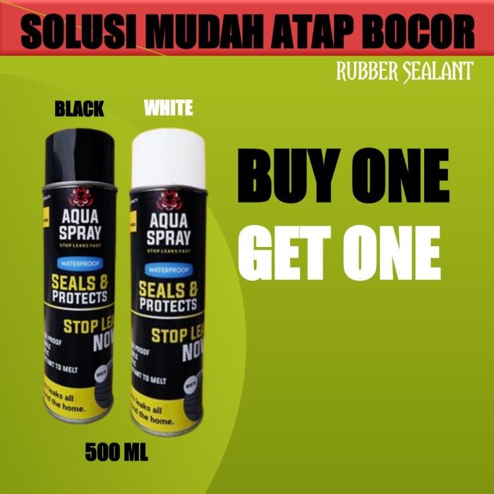 Terlaris Aquaspray Atap Anti Bocor Rubber Sealant Cairan Ajaib Anti Bocor 500Ml