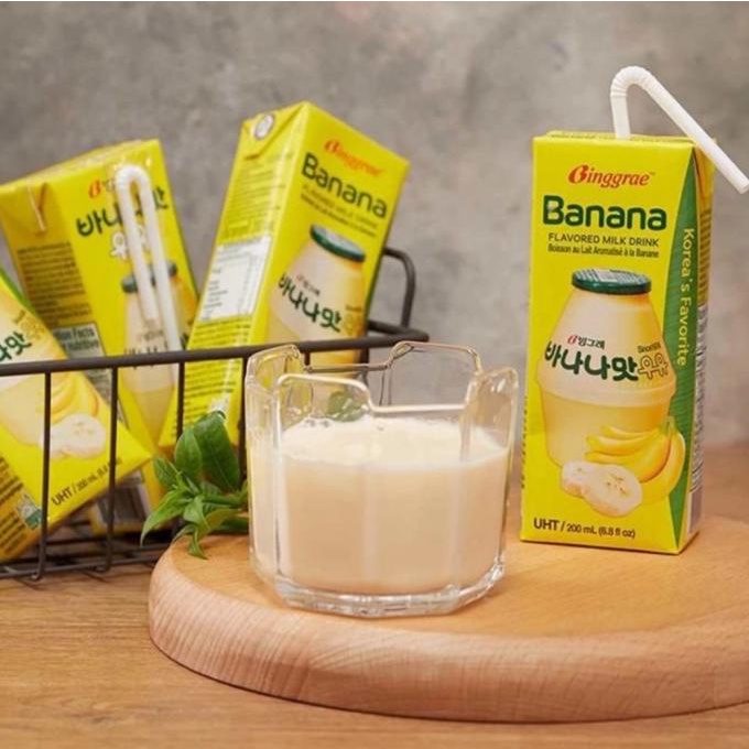 

DISKON!!! Korean Flavored Milk Banana Melon Susu pisang korea peach Binggrae ori