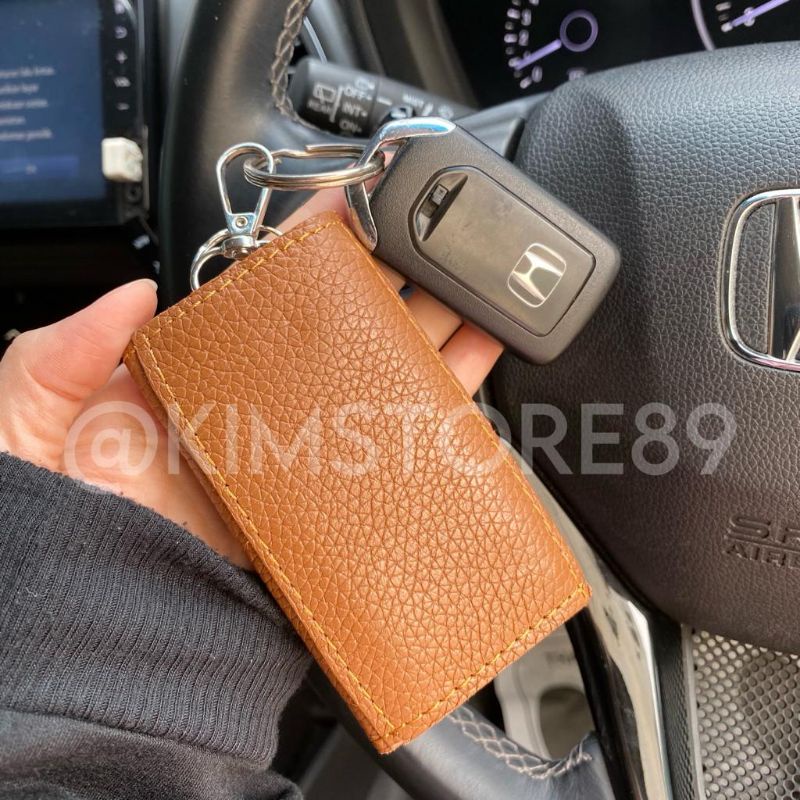 DOMPET STNK / GANTUNGAN KUNCI KULIT ASLI MOBIL MOTOR SIMPLE ELEGAN