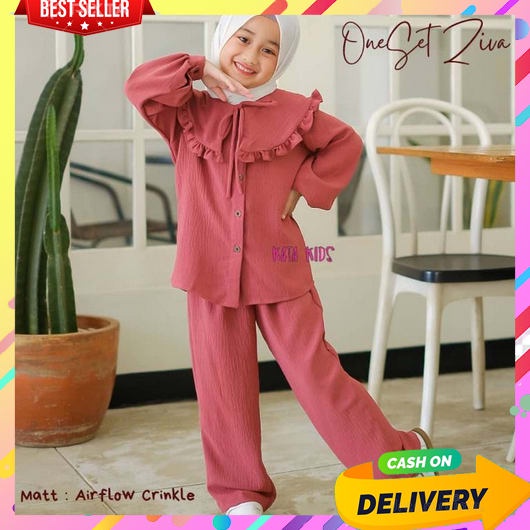 Baju Setelan Muslim Anak Perempuan Cewek 9 Tahun  5 Th 3 2 Remaja Setcel Atasan Oneset Kekinian Ootd