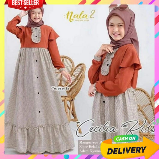 Baju Setelan Muslim Anak Perempuan Cewek 9 Tahun  5 Th 3 2 Remaja Gamesanak Khimar Stelan Ghames Nga
