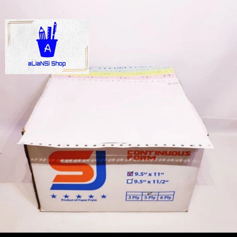 

Continuous Form 9,5" x 11" (5 PLY) - merk SJ STANDAR