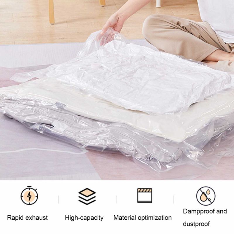 Yesbay 60x80cm Plastik Vakum Baju Penyimpanan Pakaian Vacuum Compression Bag - YB11