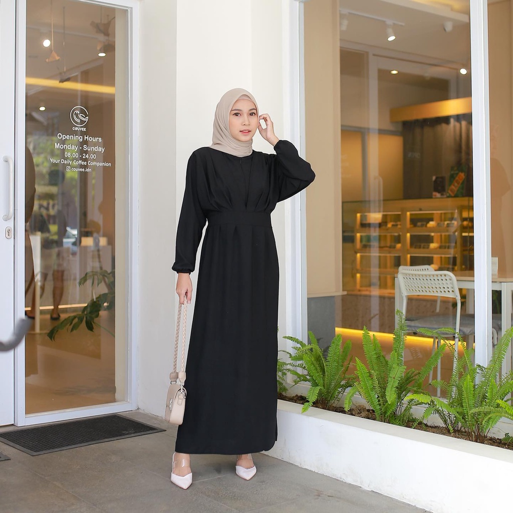 Ready Stock ✅ Dress Lebaran Benang Raja Gamis Crinkle Premium Terkini / Gamis Syega Ruffle Moscrepe 