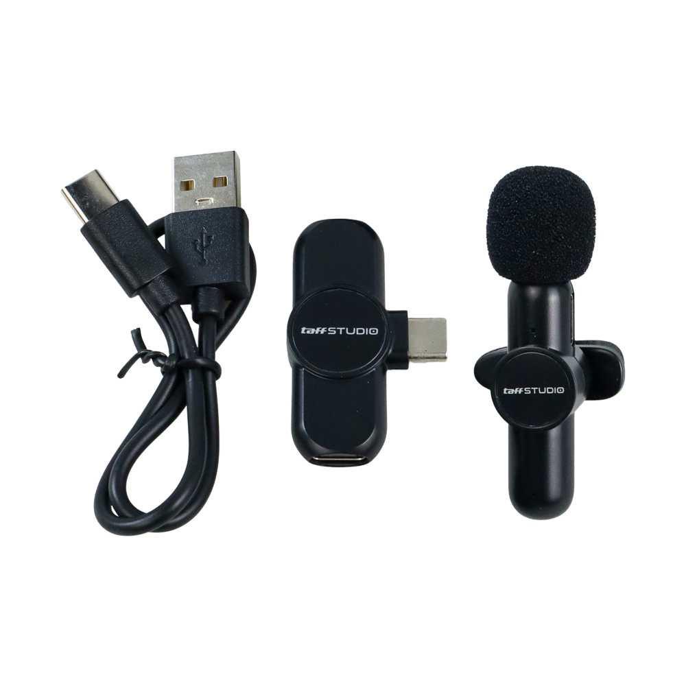 TaffSTUDIO Wireless Lavalier Lapel Microphone Vlogger USB Type C A85